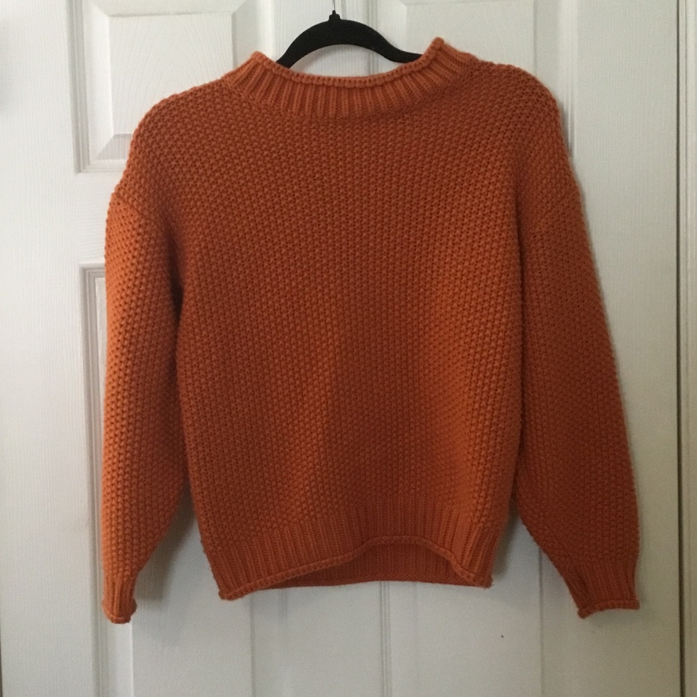 Amazon Women's Chunky Knit Crewneck Sweater - Burnt Orange